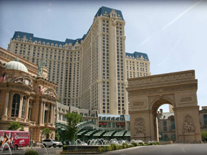 Paris Las Vegas hotel and Triumphal Arch