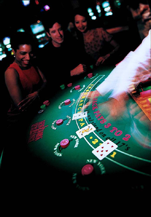 Blackjack at a casino in Las vegas